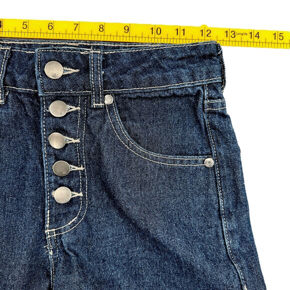 Cotton On Button Fly Highwaisted Denim Wide Leg Mid Wide Crop Jeans‎ Size 2 - Picture 4 of 9